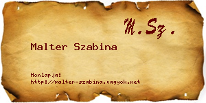 Malter Szabina névjegykártya